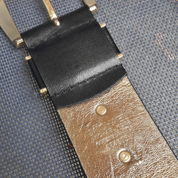 MK Genuine Leather Belt Wide Black Belt Classic Wardrobe Keeper Michael Kors - Picture 7 of 14